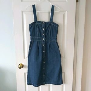 Denim Overall Midi Dress